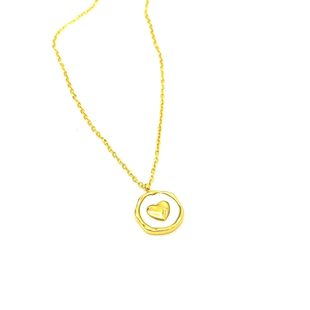 钛钢项链 X100 镶嵌爱心项链气质轻奢时尚百搭女士小众坠链简约