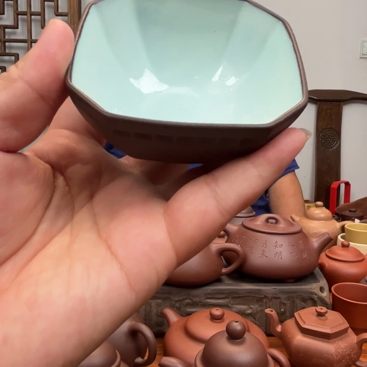 紫砂泥釉水主人杯