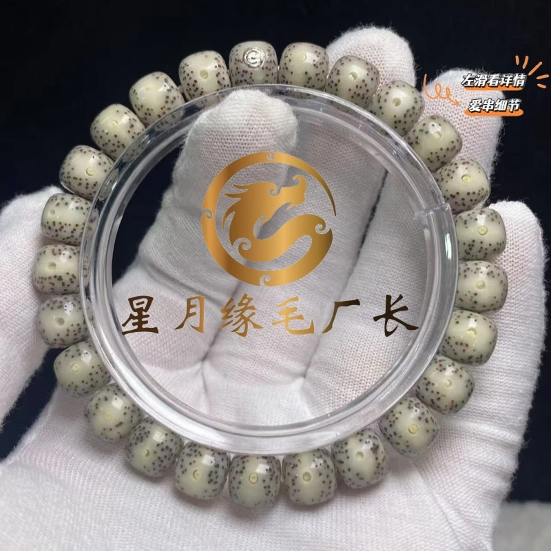 PH150原生态星月菩提冰透鹰目9*8mm文玩好物【龙银标】