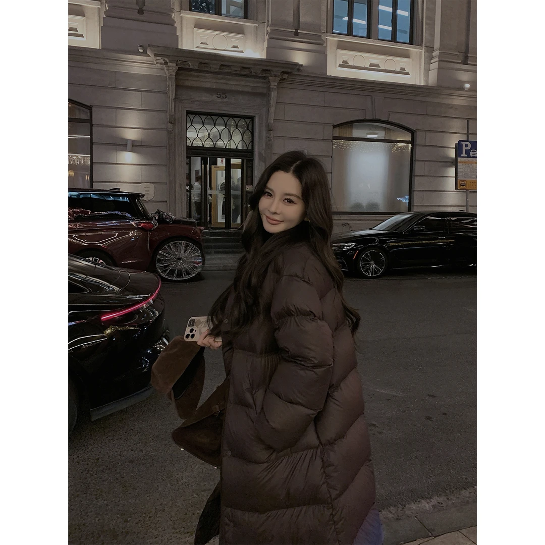 12/23   徐琳「泡芙大被子」过膝长款可溯源90白鸭绒羽绒服 x250585