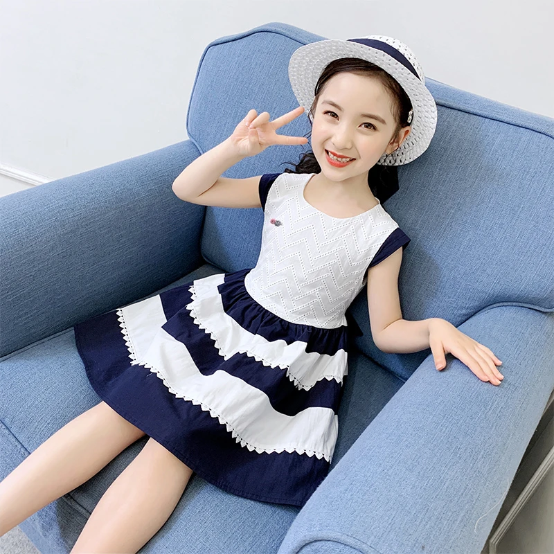 英国MK&DK女童夏装连衣裙新款韩版女孩纯棉背心裙洋气无袖公主裙