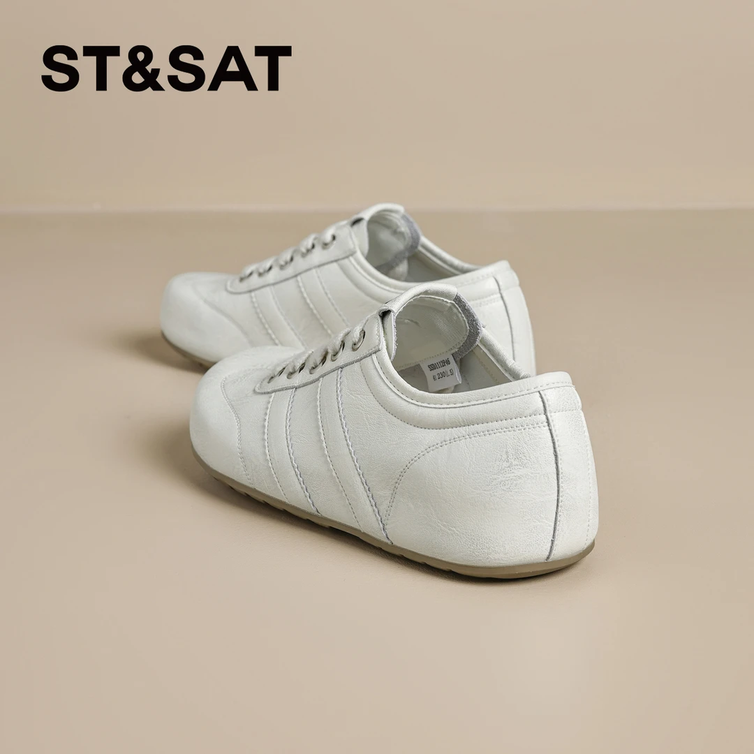 星期六芭蕾风德训鞋女2025新款秋季轻便平底运动小白鞋软底休闲鞋