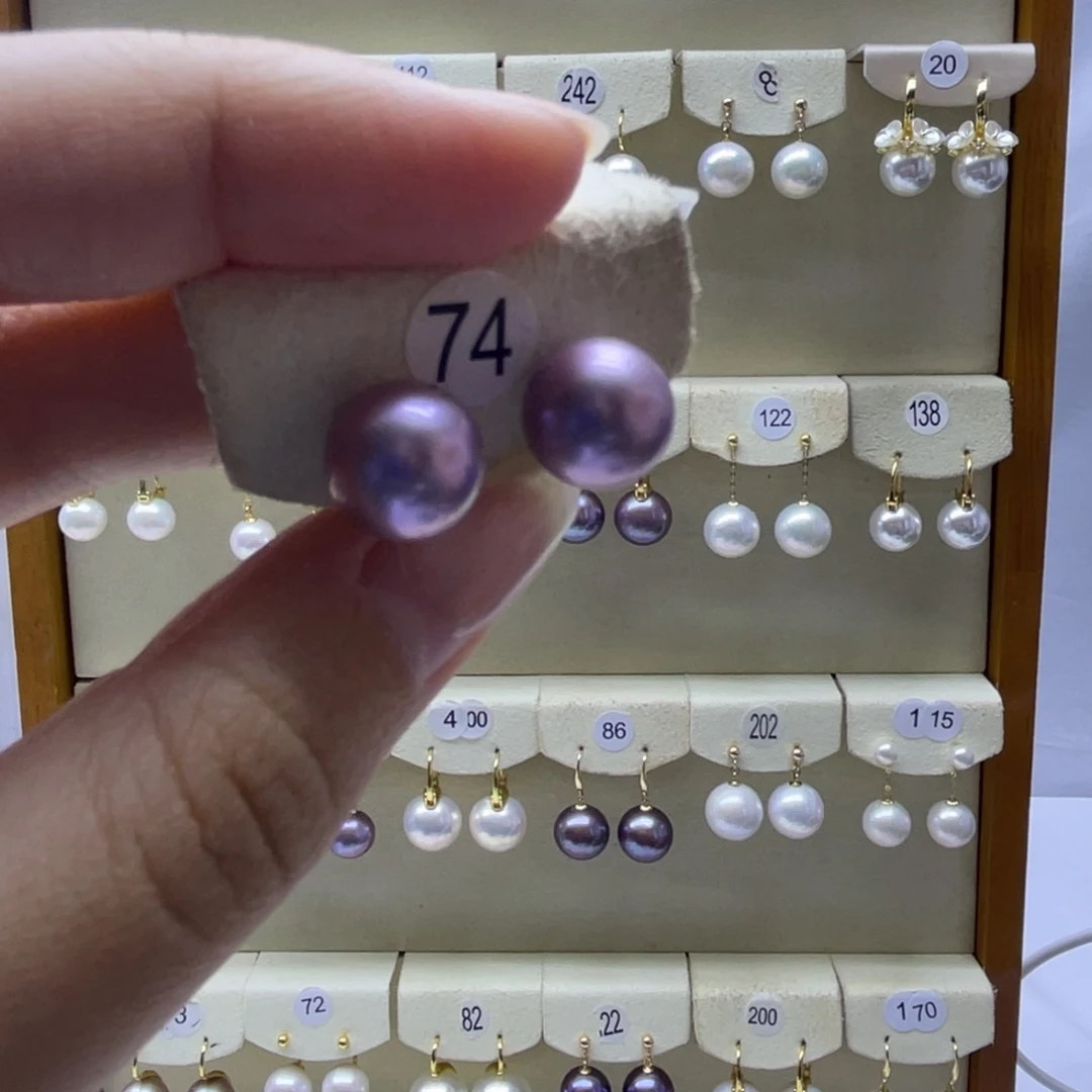 淡水珍珠耳饰18K金镶嵌