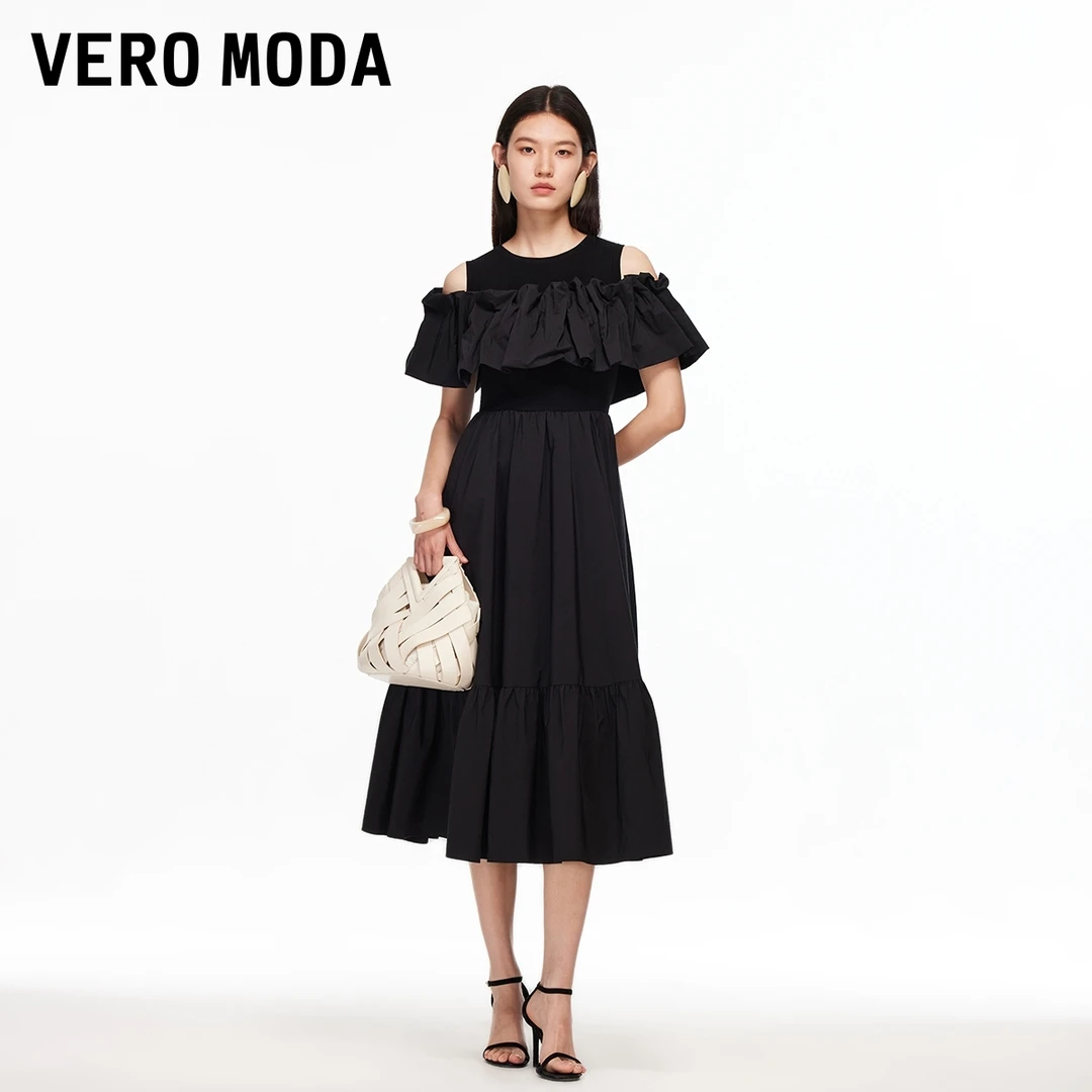 Vero Moda连衣裙2025夏季新款含再生纤维素可拆抹胸通勤32536Z001