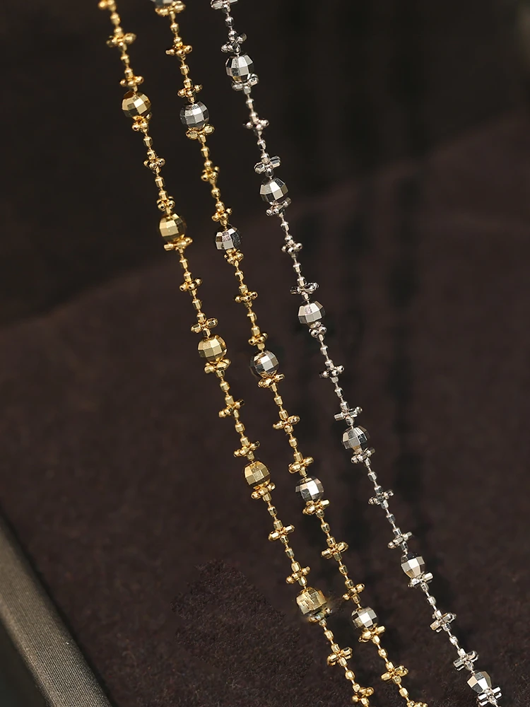 18K金仙女链/镭射梅花链重金版/浅黄白满天星锁骨链/多样性发其一