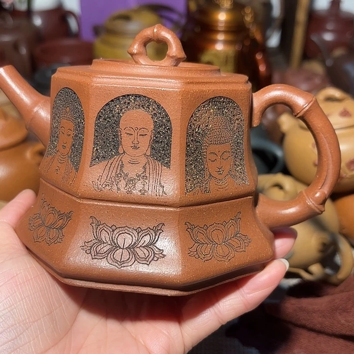 龙***舞紫砂茶壶原矿宜兴紫砂