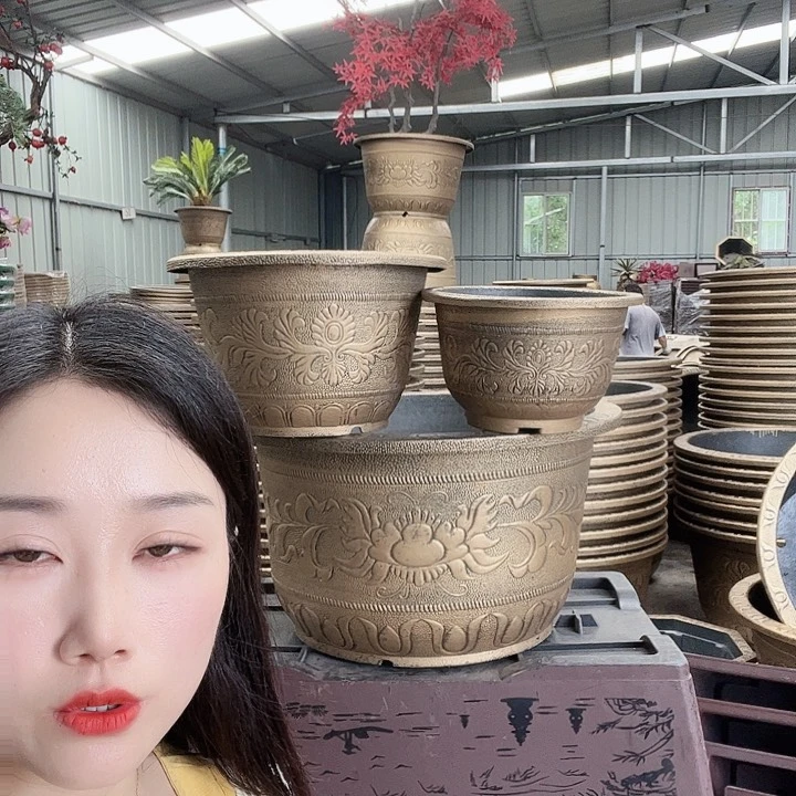 圆形40花盆4个有孔