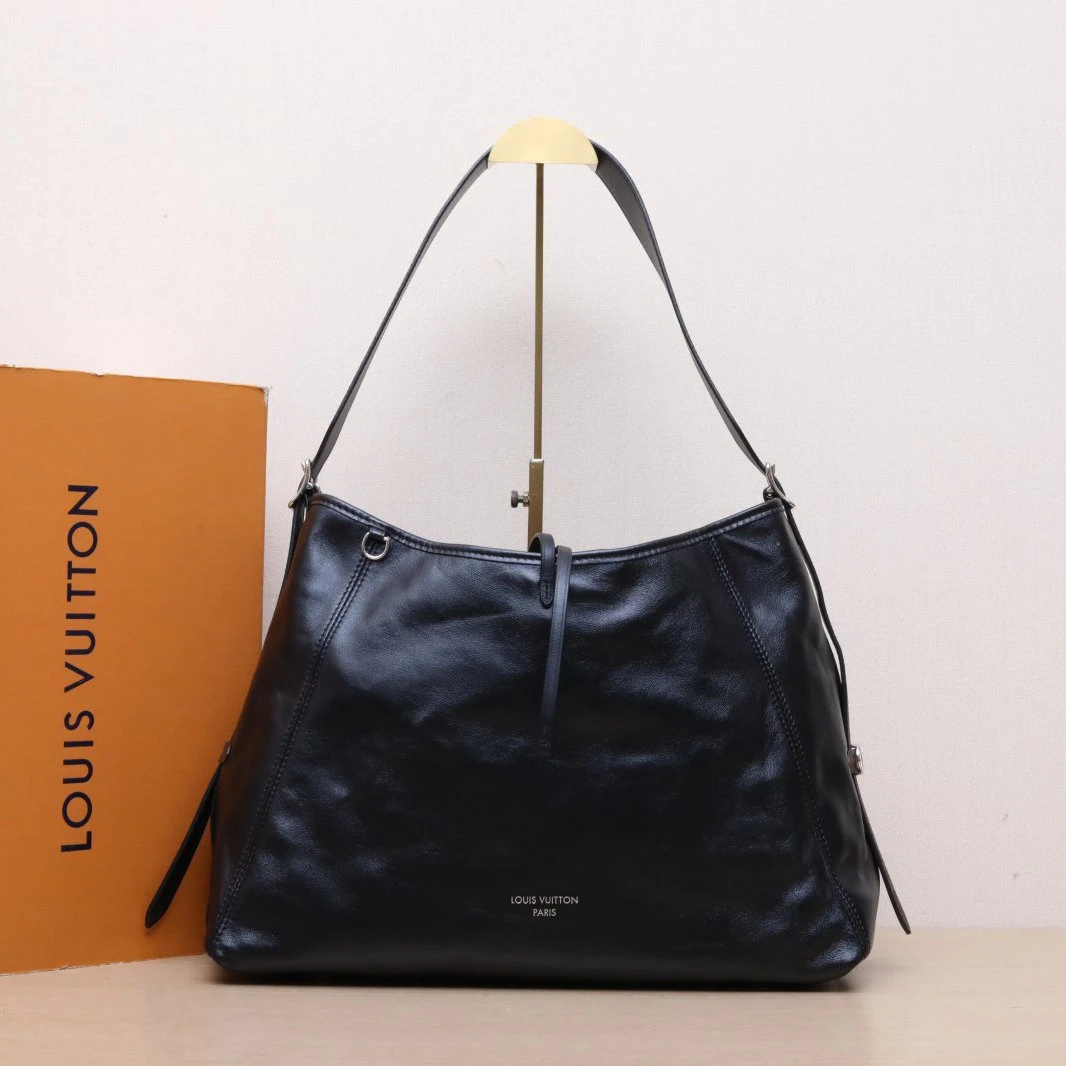 99新 LouisVuitton/路易威登 小花柳 CARRYALL中号 39 黑银 芯片