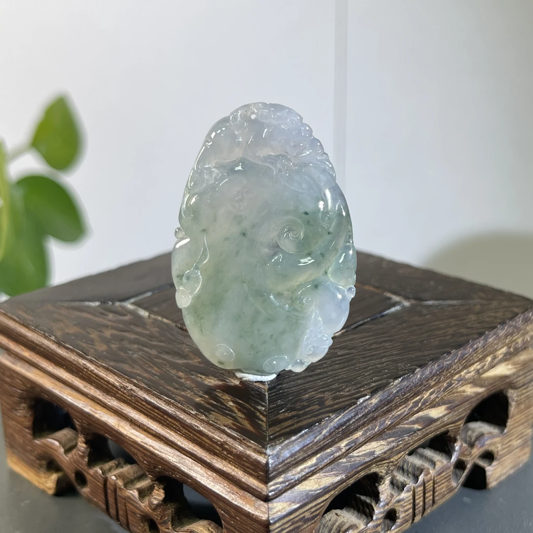 JXA05-136 天然缅甸A货翡翠 如意