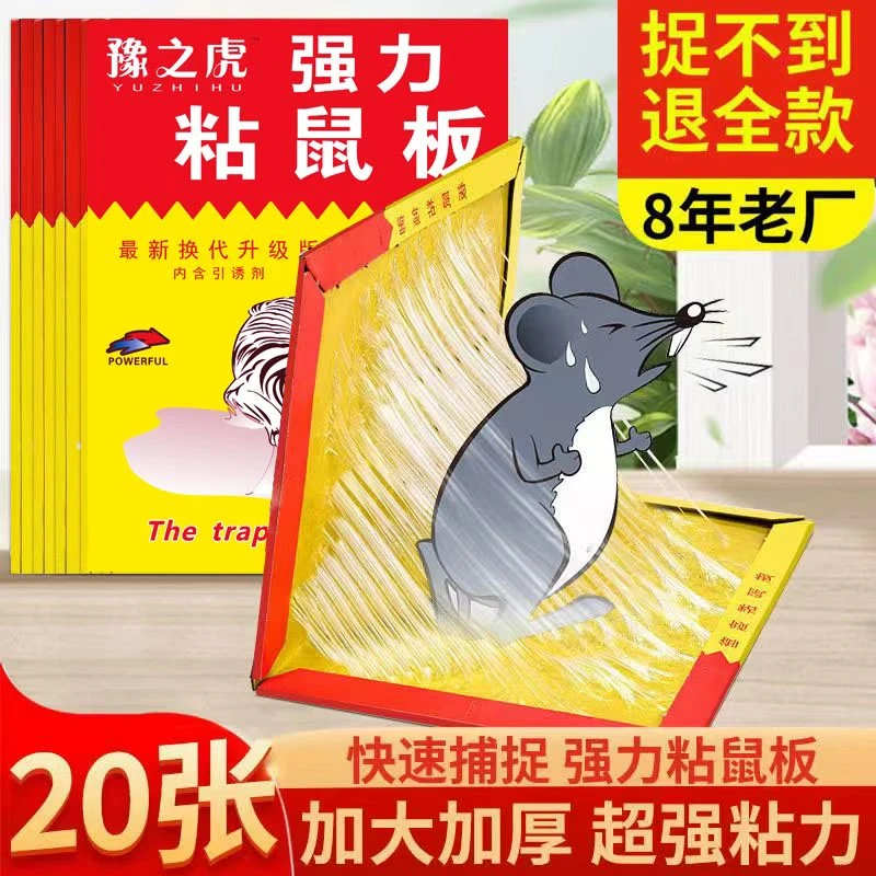 【20张超值】强力粘鼠板加大加厚强力胶家用强力折叠超强引诱老鼠