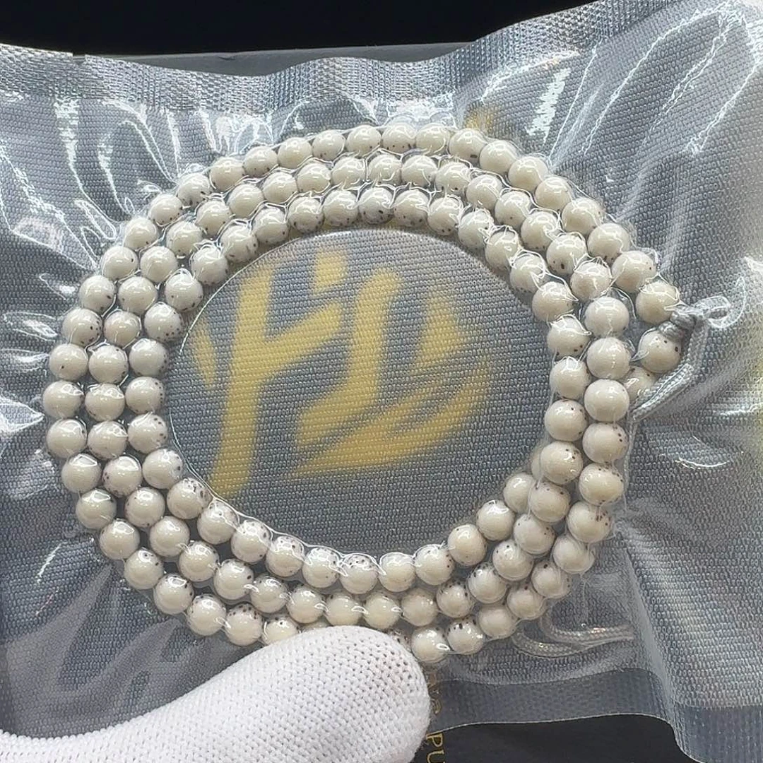 吊坠星月菩提218梵天头条冰白黑冰通体龙蛋6圆108一物一图