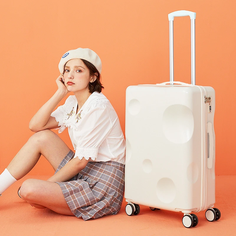 简约奶酪款行李箱女旅行网红皮箱子静音万向轮小清新拉杆箱
