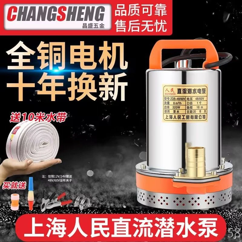 新疆西藏上海人民12伏24伏48伏60伏72伏直流潜水泵电动车水泵