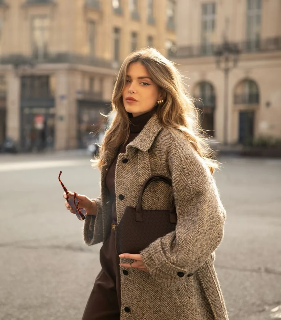 【009-015】中长款宽松型毛呢外套小个子毛呢秋冬呢大衣轻职风