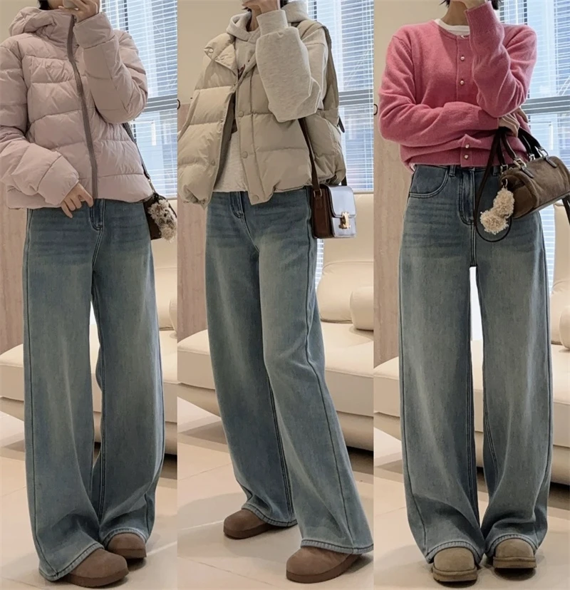 （剪标款 以直播间实物为准）1225大童亲子休闲加绒牛仔裤-752516