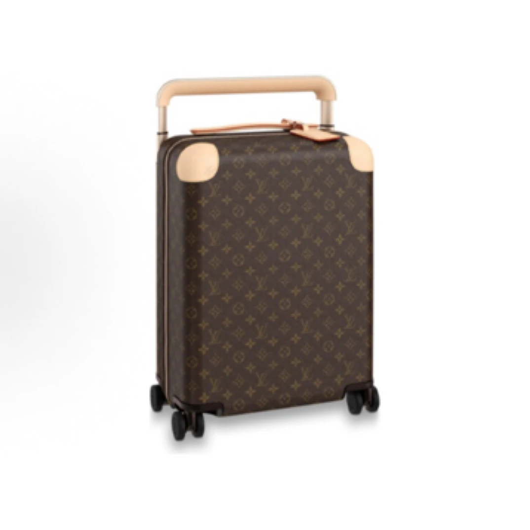 99新 LouisVuitton/路易威登  horizon55棕老花满印行李箱