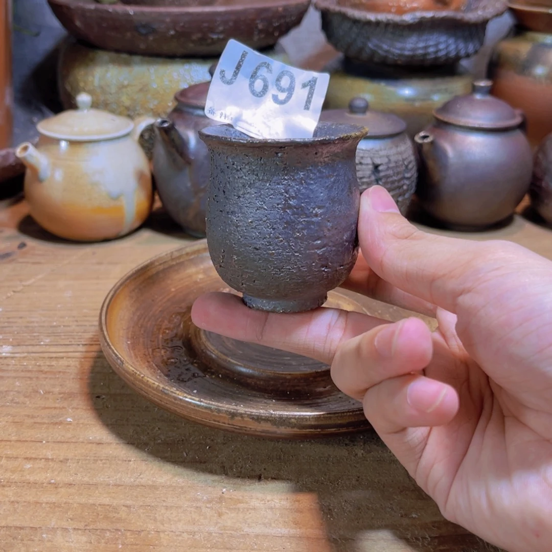 纯手工制作工艺（柴烧）裸烧纯手工制作柴烧杯691