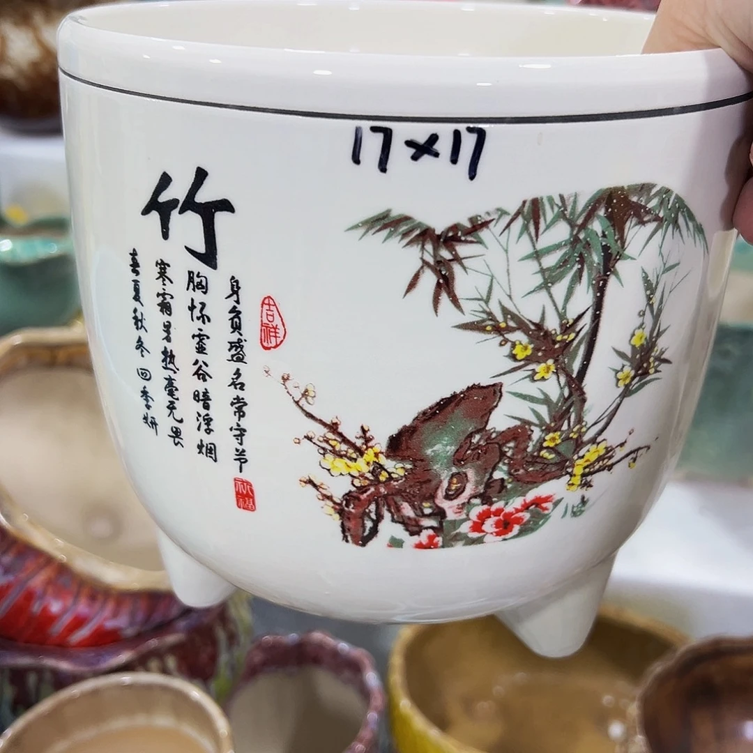 外贸尾单陶瓷花盆凑10米包邮