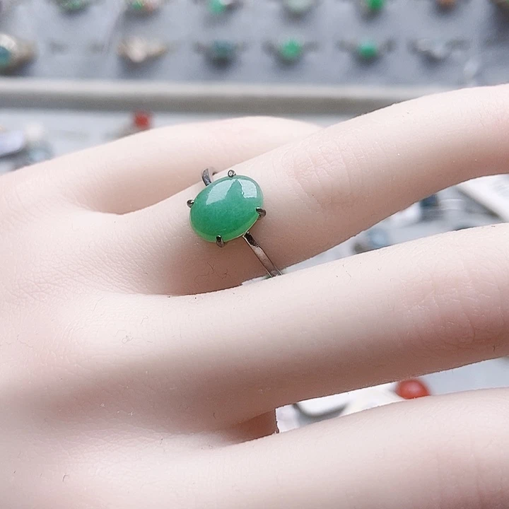 翡翠银S925镶嵌戒指