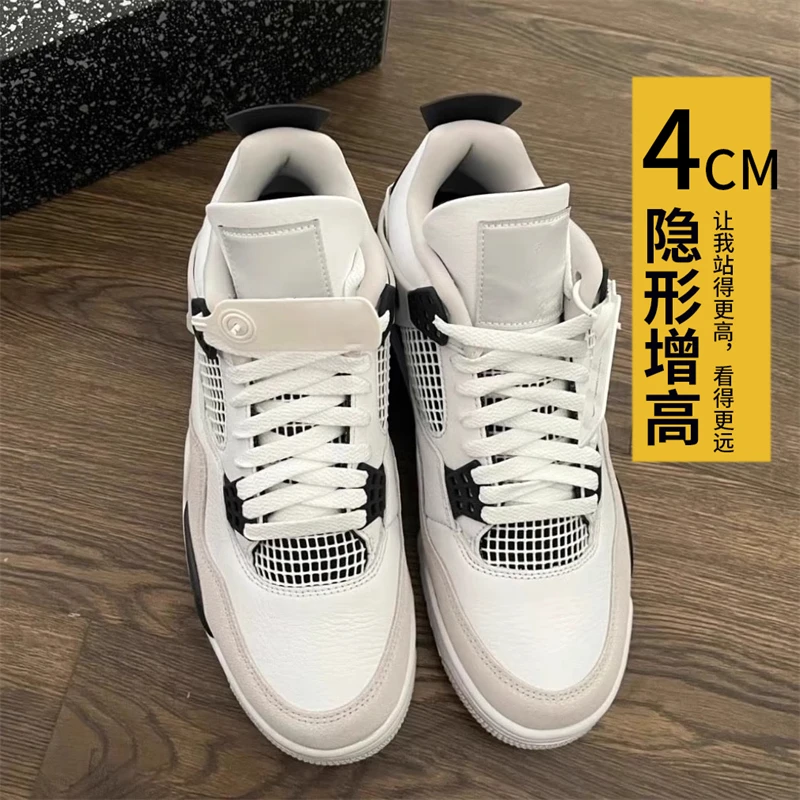 aj4灰粉红高帮球鞋男减震运动鞋女高帮板鞋2025春季新款百搭休闲