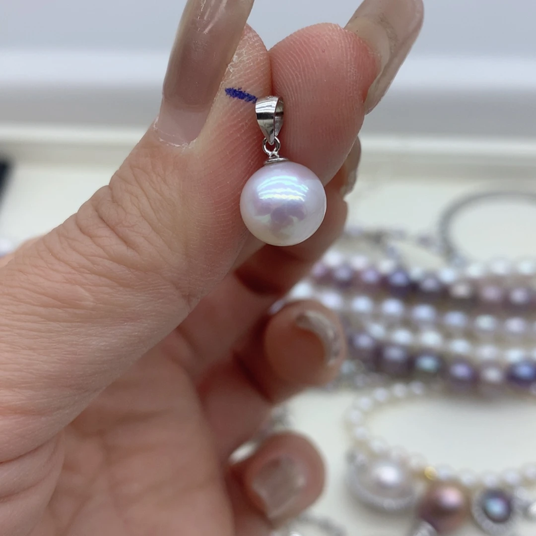 银S925镶嵌吊坠(不含链)淡水珍珠