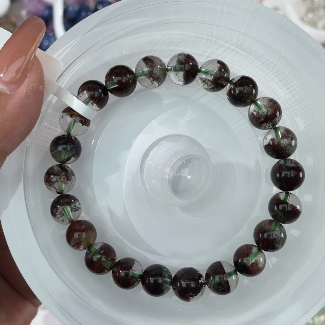水晶未镶嵌手串019红幽灵水晶8m+