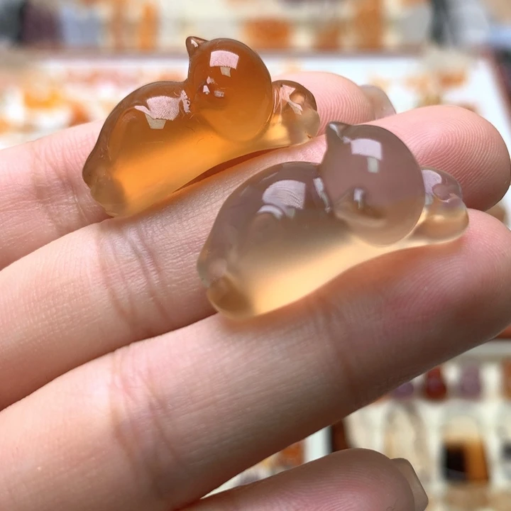 玛瑙/玉髓未镶嵌玛瑙无相趴趴猫