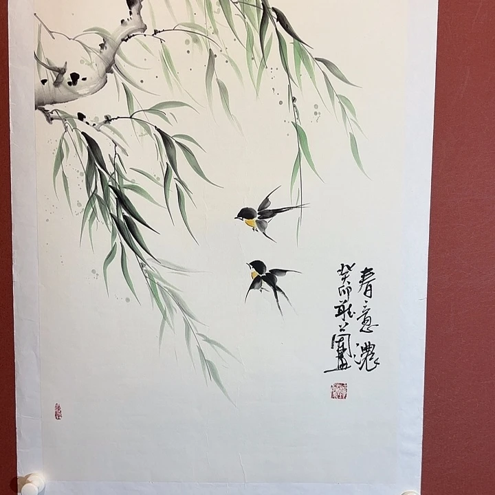 国画听兰老师花鸟