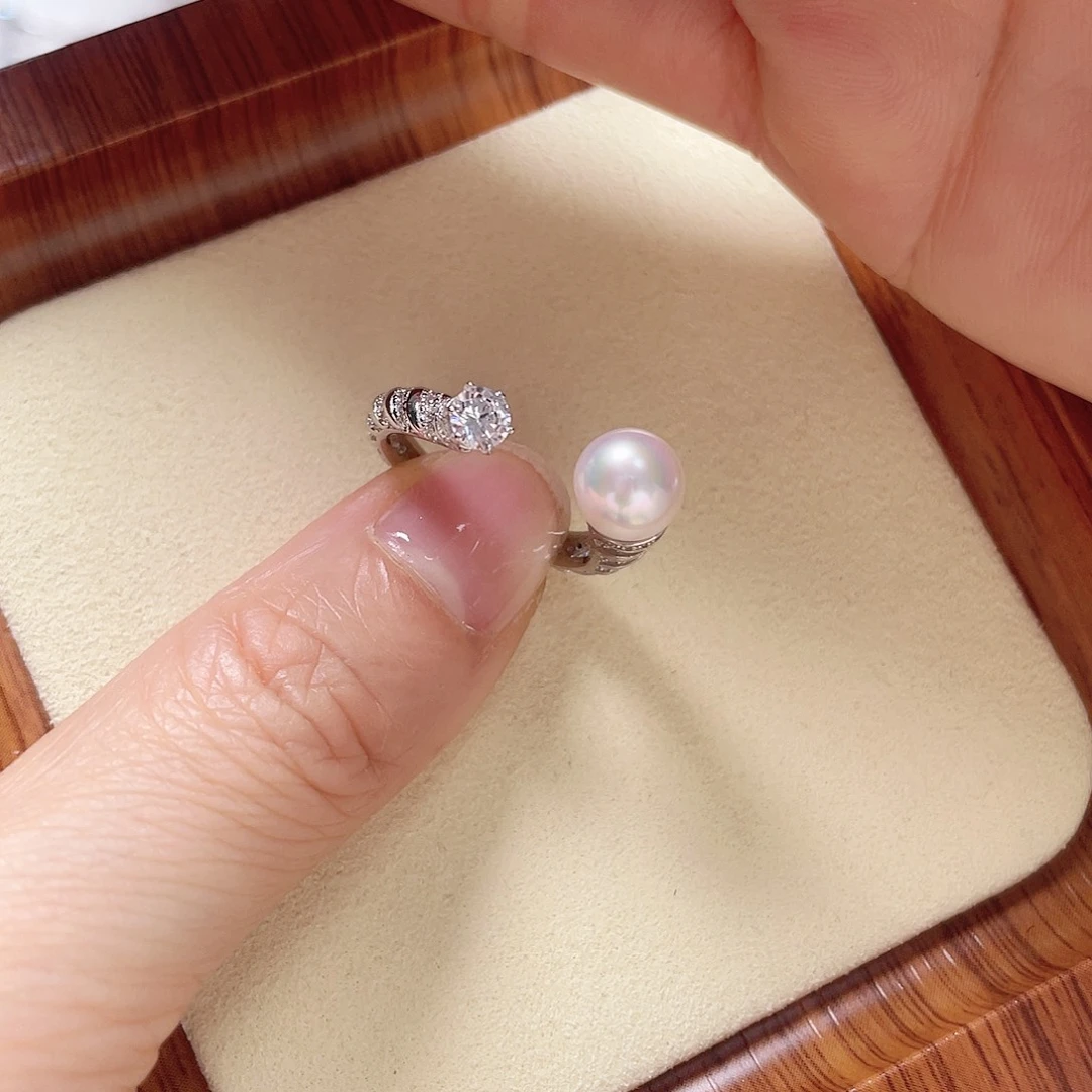 海水珍珠戒指银S925镶嵌