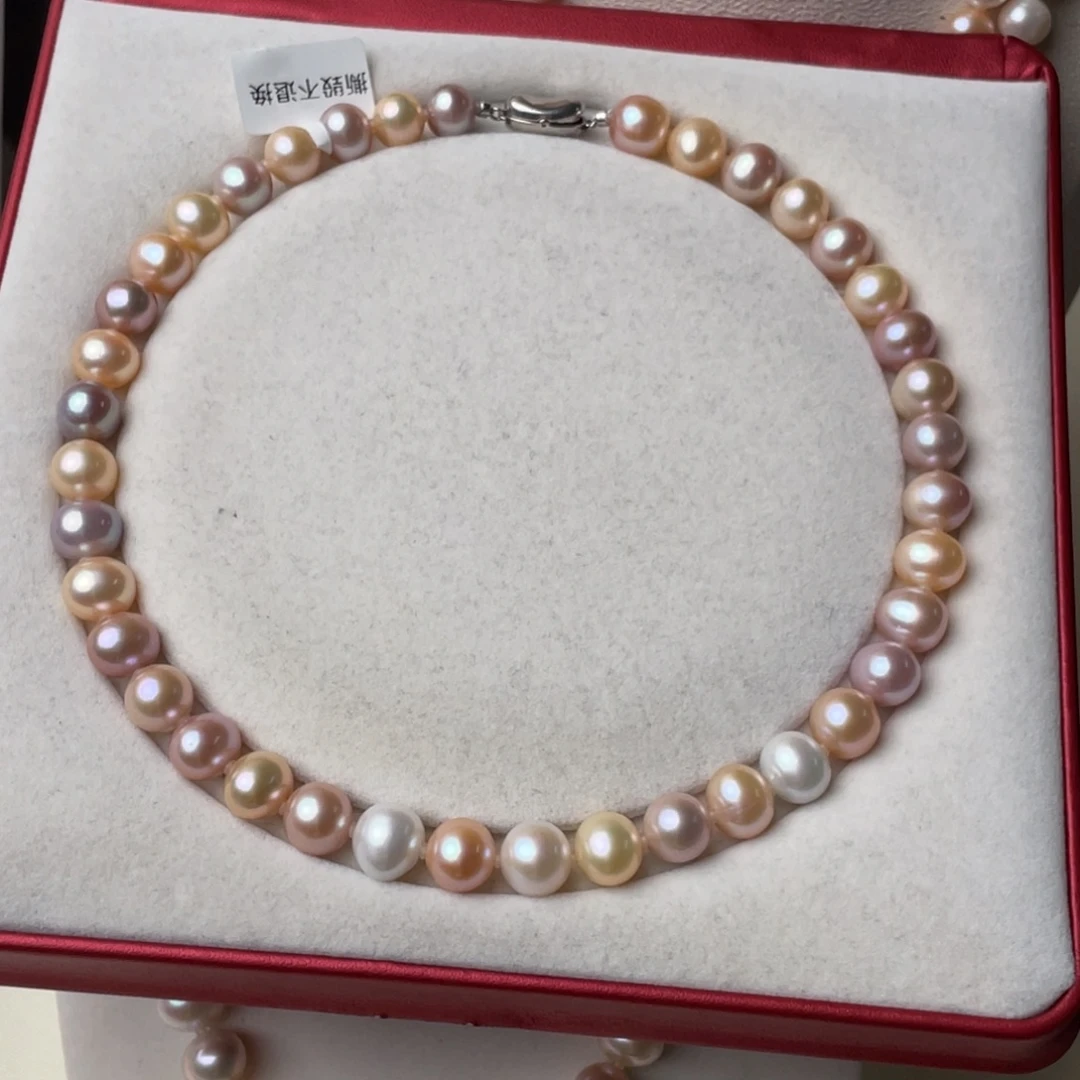 C***g颈饰淡水珍珠银S925镶嵌11-12mm无核