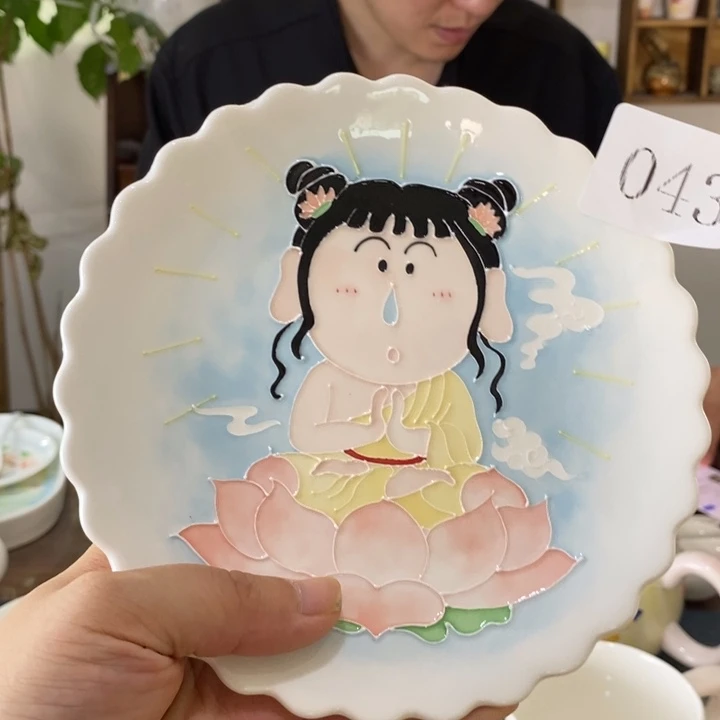 瓷片景德镇釉下彩手绘
