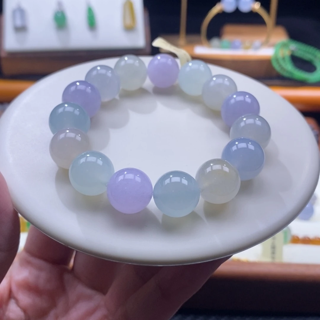 未镶嵌手串翡翠冰胶马卡龙手串卡13+