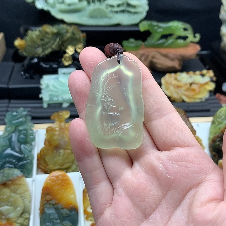 蛇纹石玉合金颈饰