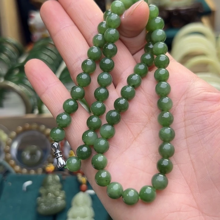 和田玉（碧玉）颈饰未镶嵌妈妈链卡8