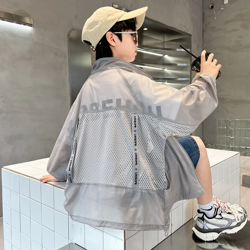 男童冰丝防晒衣薄款外套2025新款中大儿童装夏季男孩防晒服紫外线
