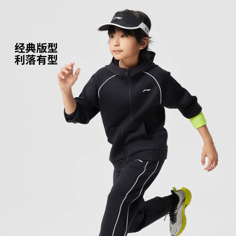 【欧若风外套】李宁儿童卫衣男女童复古运动潮流春季童装YJDV041