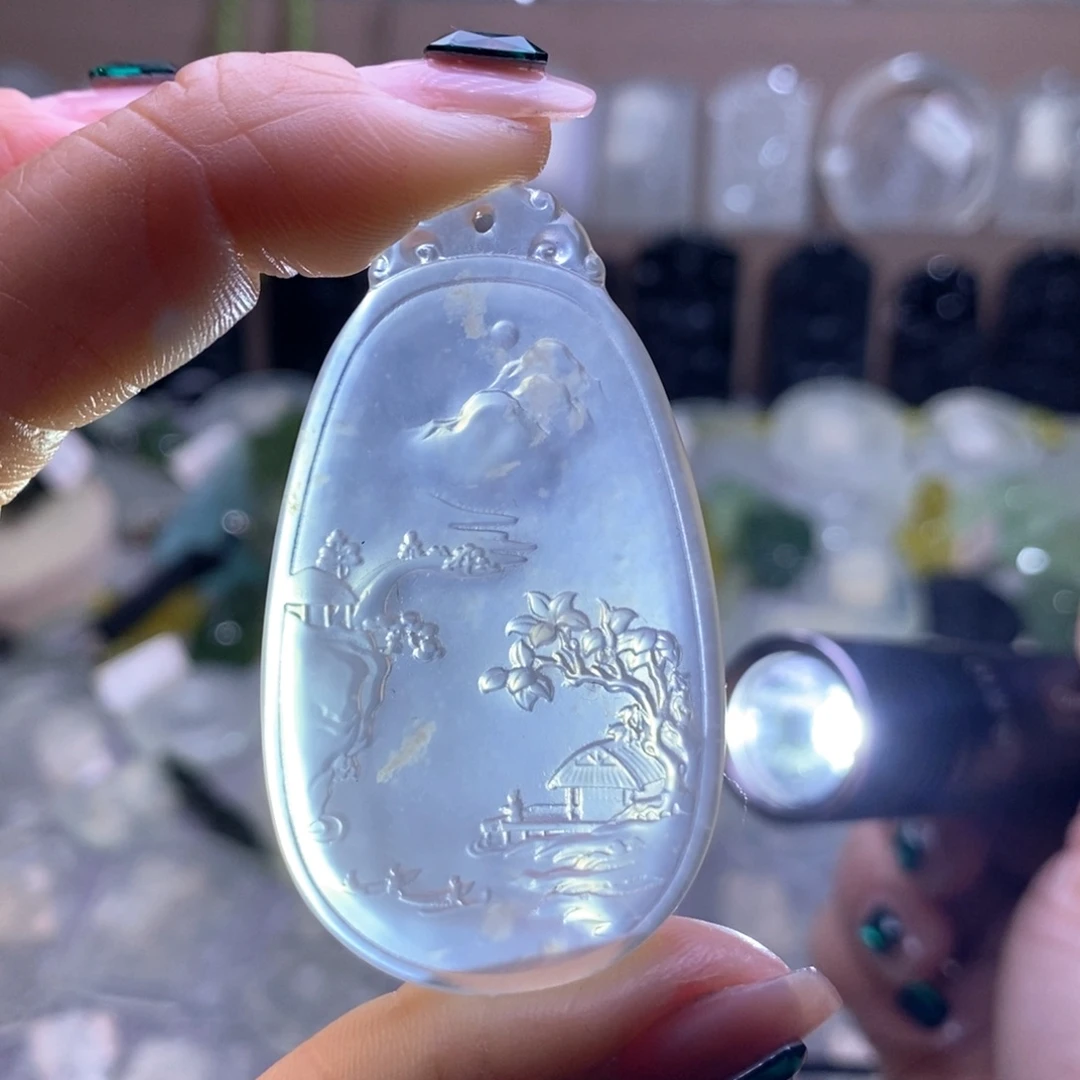 蛇纹石玉未镶嵌颈饰