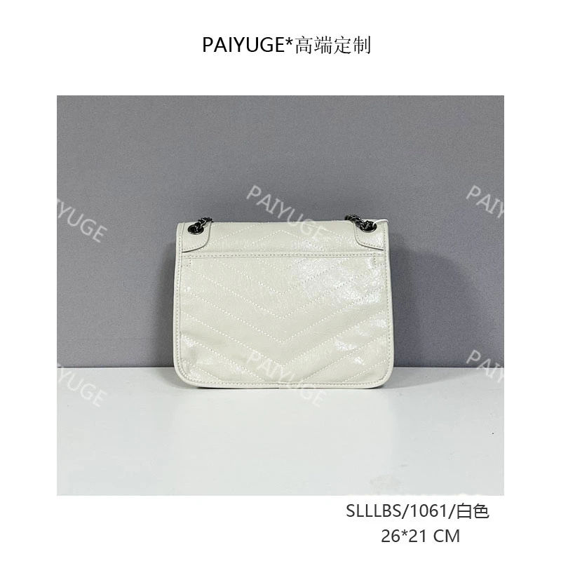 S004/25018/白色 Paiyuge高端订制女士手提单肩包斜挎包 5018