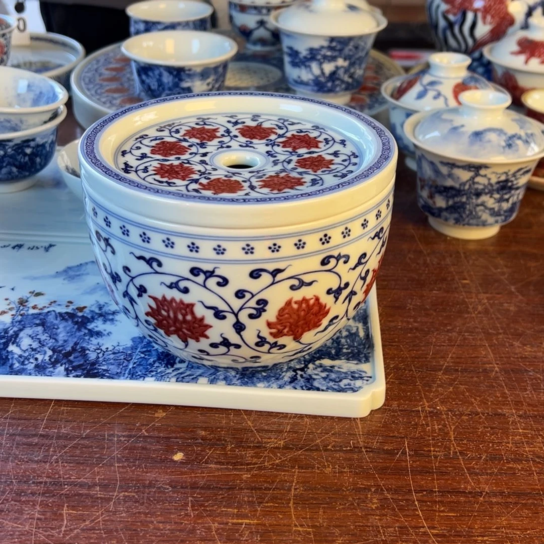 杯青花釉里红原矿