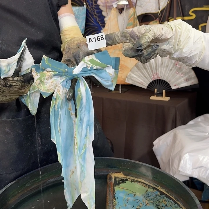 168荷塘月色蝴蝶结发夹