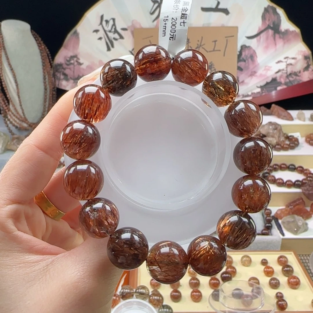 水晶手串未镶嵌黑金超七