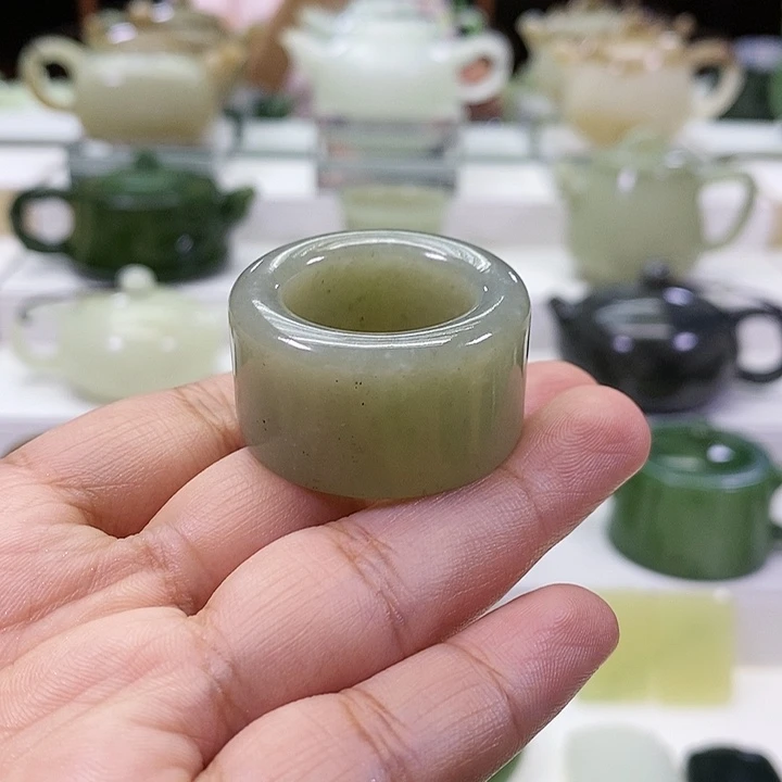 和田玉未镶嵌挂件扳指22