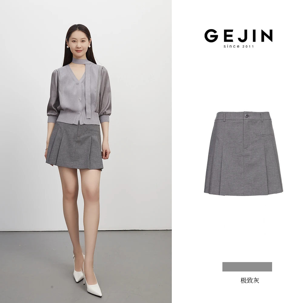 GEJIN/歌锦新款休闲时尚减龄气质款百褶短裙9312510326