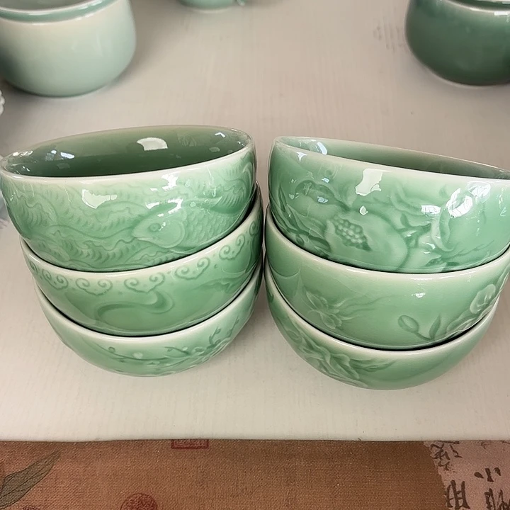 龙泉云间青瓷小米茶器