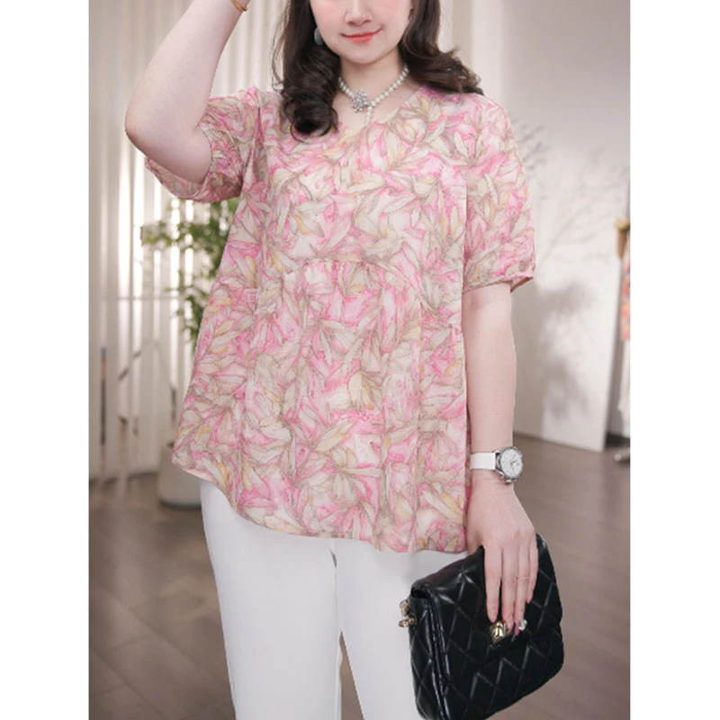 大码女装百搭休闲简约洋气显瘦遮肉宽松上衣