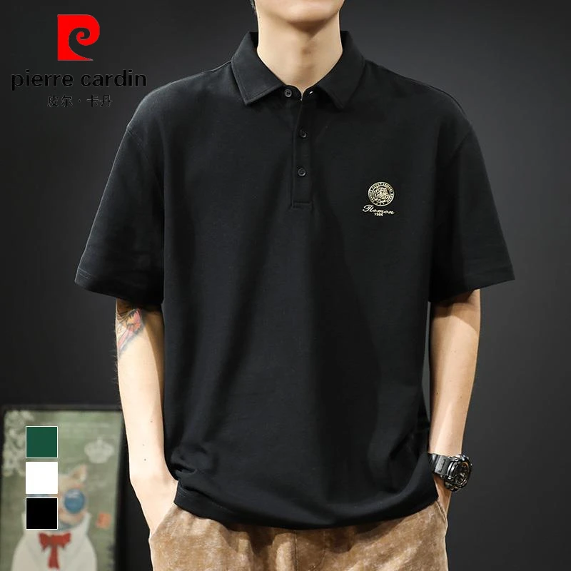 皮尔卡丹 夏季高端痞帅短袖t恤Polo衫男潮牌宽松大码男士保罗体恤