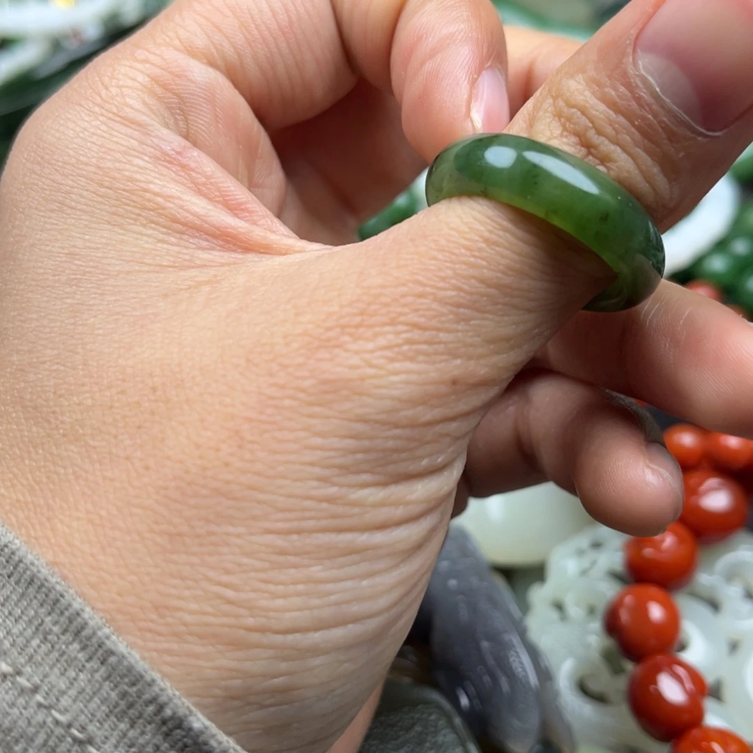 和田玉（碧玉）未镶嵌戒圈20➕