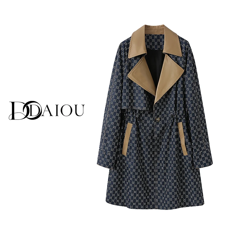 【DaiOu专属】2025新款中高端皮拼布皮衣皮风衣外套DP-7188