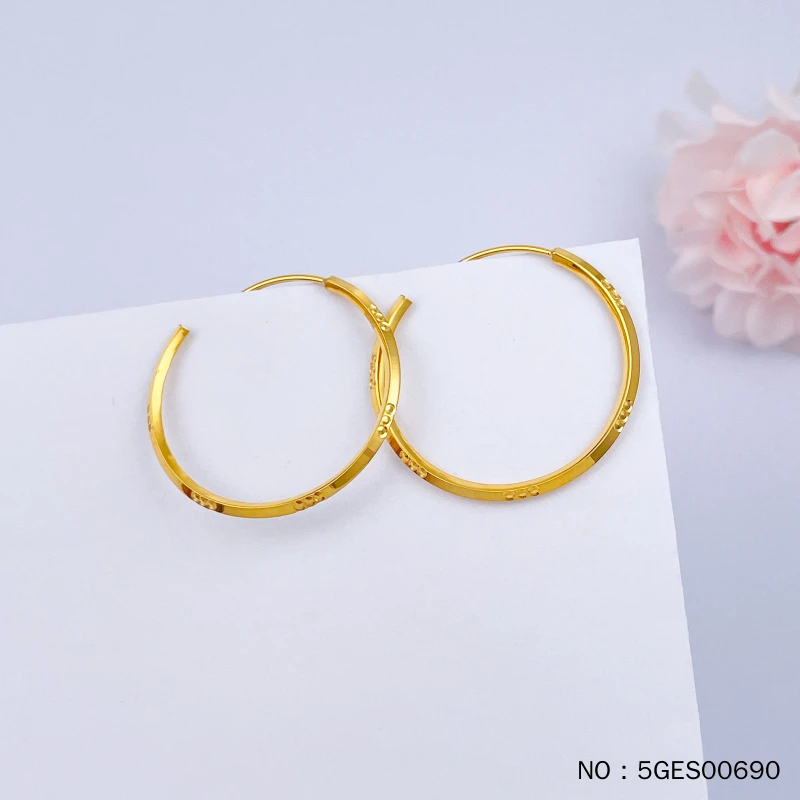 足金999 (足金999字印)5G黄金镜面金耳圈