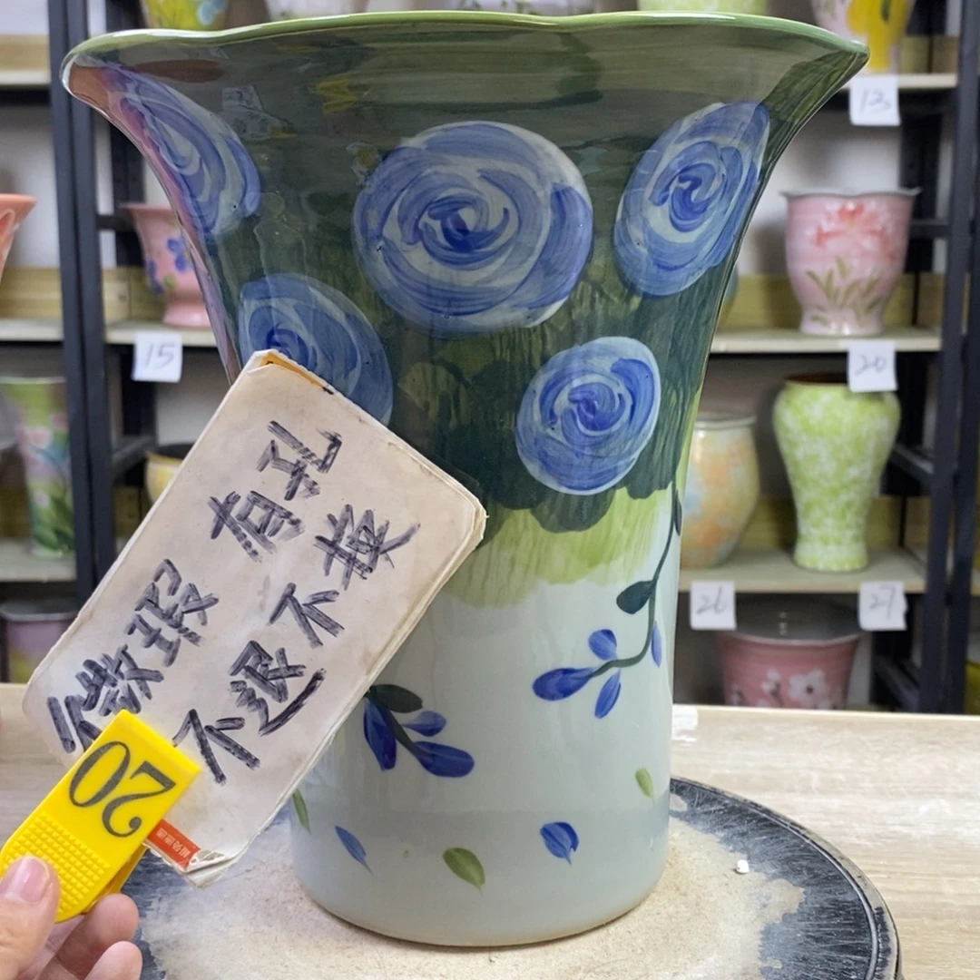 景德镇手工手绘陶瓷花盆